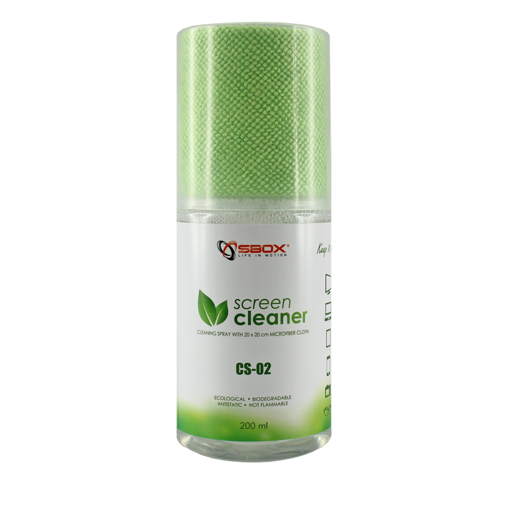 Sbox CS-02 tisztító folyadék (200ml) + mikroszálas kendő