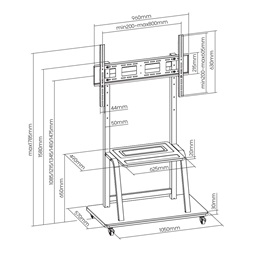Sbox FS-1035 100" VESA 800x600 TV állvány
