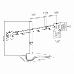 Sbox LCD-F024 13"-32" VESA 100x100 dönthető, forgatható asztali monitor tartó konzol