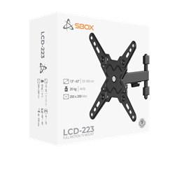Sbox LCD-223-2 13"-43" dönthető, forgatható fali konzol