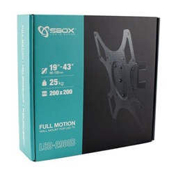 Sbox LCD-2900B 19"-43" VESA 200x200 dönthető, forgatható TV fali konzol