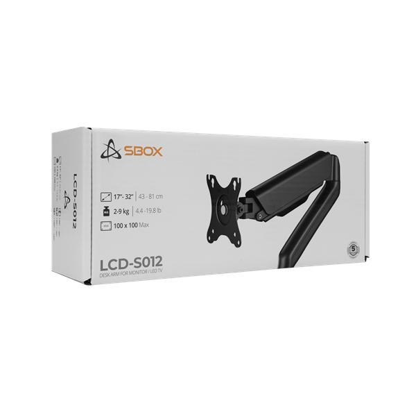 Sbox LCD-S012-2 17"-32" dönthető, forgatható asztali monitor tartó konzol