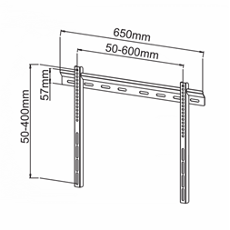 Sbox PLB-114B 40"-65" VESA 600x400 fix fali konzol