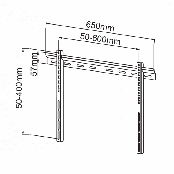 Sbox PLB-114B 40"-65" VESA 600x400 fix fali konzol