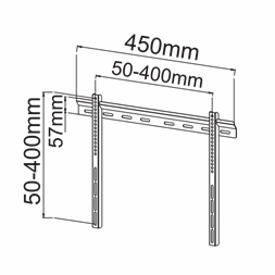 Sbox PLB-114M 23"-55" VESA 400x400 fix fali konzol