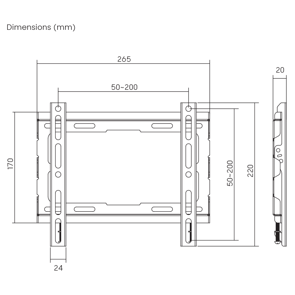 Sbox PLB-2222F-2 23"-43" fix fali TV konzol