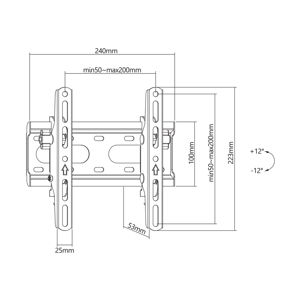 Sbox PLB-2522T-2 23"-43" dönthető fali konzol
