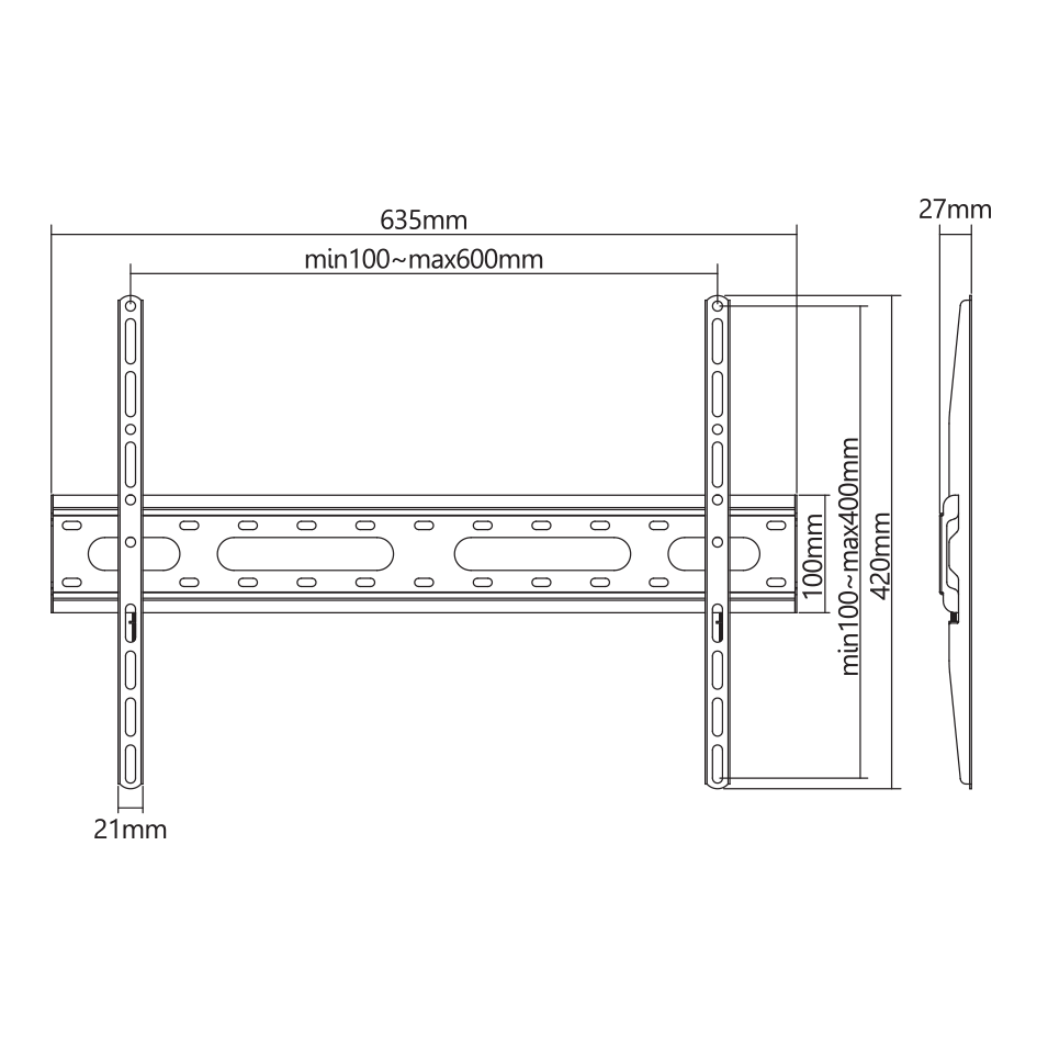 Sbox PLB-2546F-2 37"-80" fix fali TV konzol