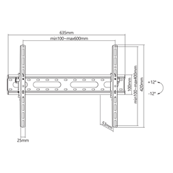 Sbox PLB-2546T-2 37"- 80" dönthető fali TV konzol