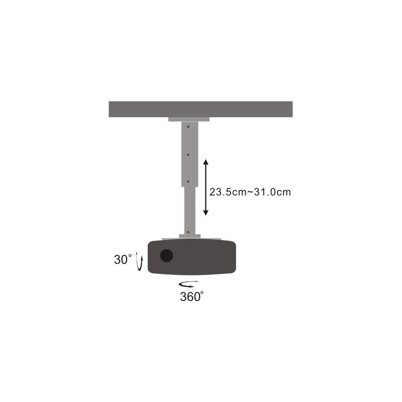 Sbox PM-102 mennyezeti projektor tartó 15kg, 297-370mm