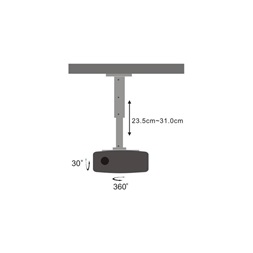 Sbox PM-102 mennyezeti projektor tartó 15kg, 297-370mm