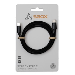 Sbox TYPE-C-1-B 1 60W Type-C fekete adat- és töltőkábel