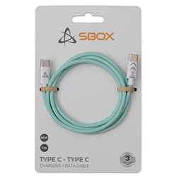 Sbox TYPE-C-1-G 1m 60W Type-C zöld adat- és töltőkábel