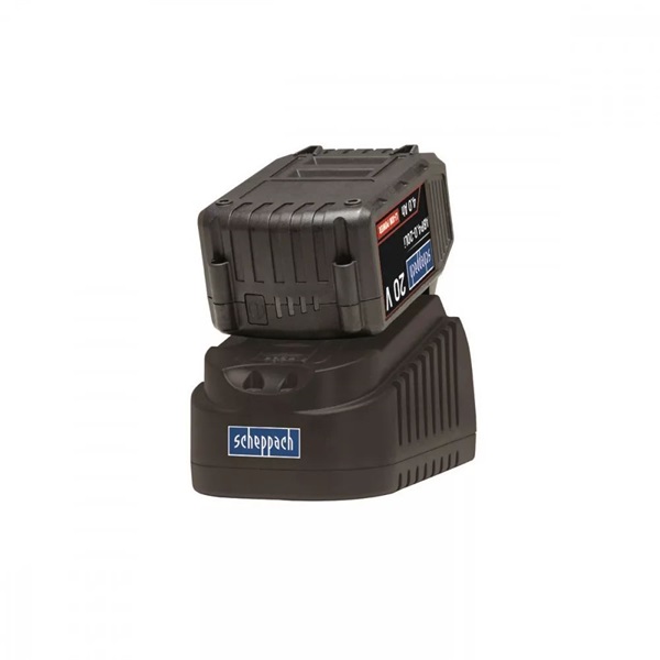 Scheppach ABP4.0-20Li KIT B - 20 V gyorstöltő + akkumulátor 4 Ah szett