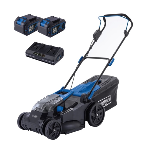 Scheppach BC-MP43-X-SET XL2 indukciós motorral 4 az 1-ben 2x20V (akkuval és töltővel) akkus fűnyíró
