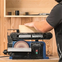 Scheppach BTS 900 - multifunkciós asztali szalag- és homlokcsiszoló