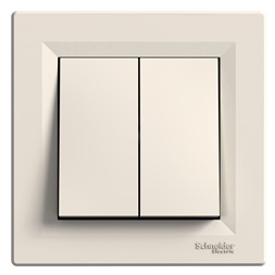 Schneider EPH0600123 ASFORA rugós bekötésű bézs kettős váltókapcsoló