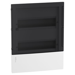 Schneider MIP22212S MINI PRAGMA 2x12 modul/PEN sín/füstös hatású átlátszó ajtó/fehér komplett süllyesztett kiselosztó