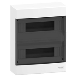Schneider PE/N-sínnel 2x 12M falonkívüli fehér IP40 átlátszó teli ajtó kiselosztó