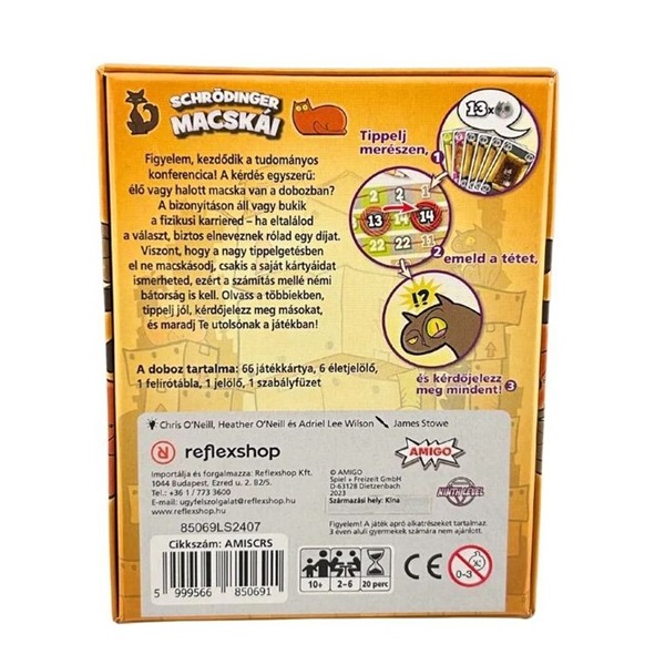 Schrödinger macskái társasjáték