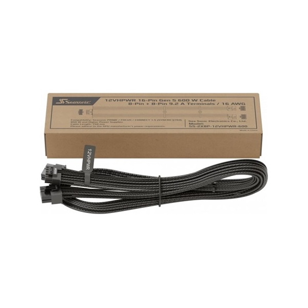 Seasonic 2db Power 8pin PCIe -> 1db 12VHPWR M/M tápkábel 0.75m