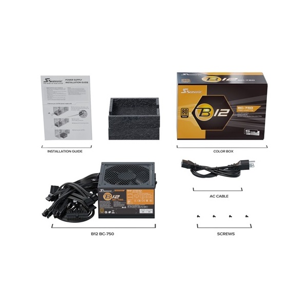 Seasonic B12 BC ATX desktop tápegység 750W 80+ Bronze BOX