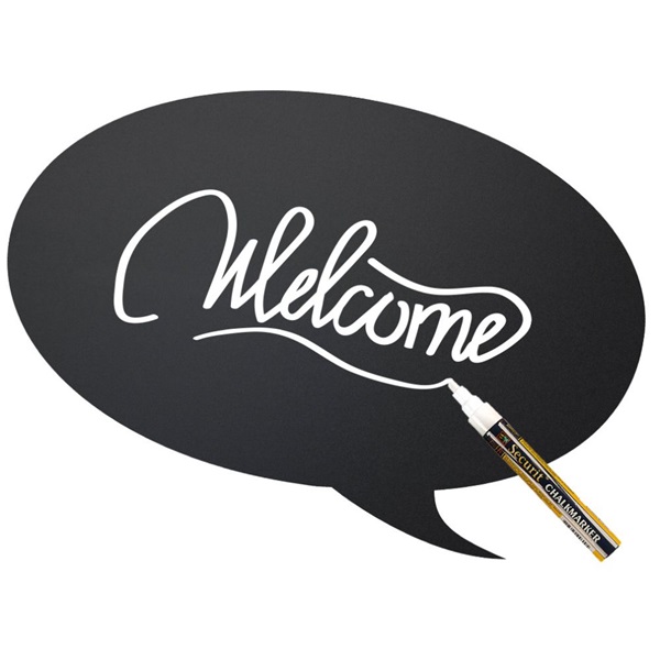 Securit Buborék 30x50cm fekete krétatábla + krétamarker