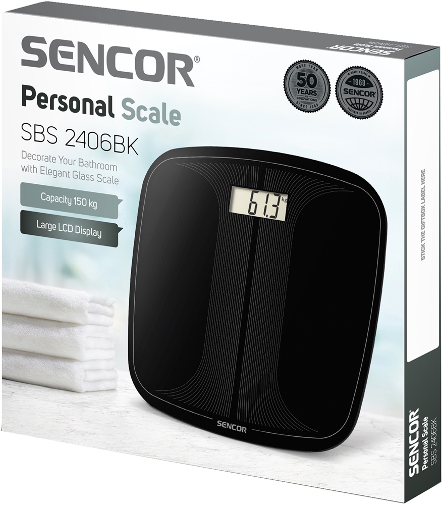 Sencor SBS 2406BK fekete személymérleg