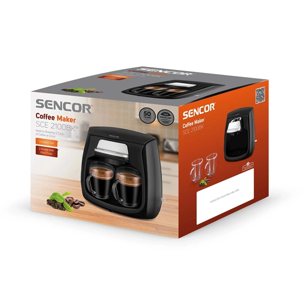 Sencor SCE 2100BK fekete 2 személyes filteres kávéfőző