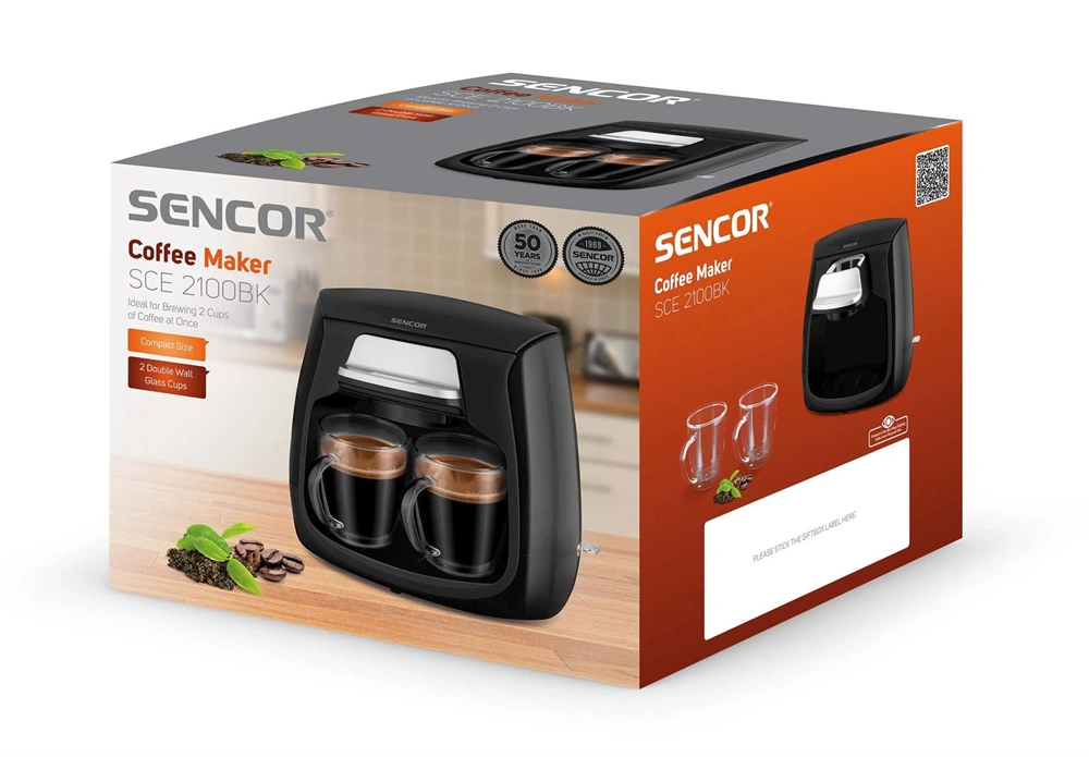 Sencor SCE 2100BK fekete 2 személyes filteres kávéfőző