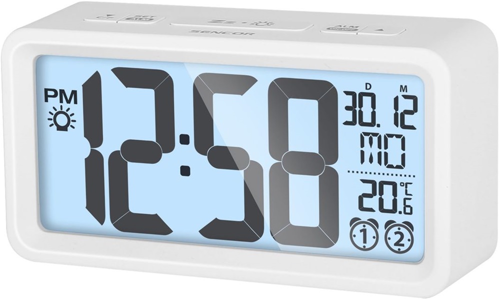 Sencor SDC 2800 W fehér digitális ébresztőóra hőmérővel