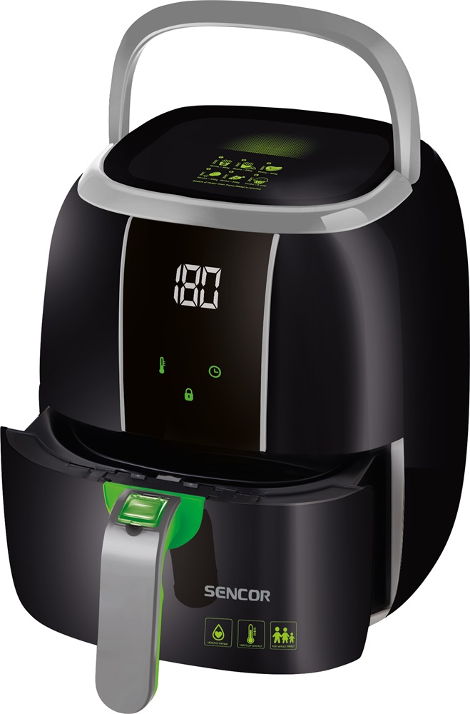 Sencor SFR 5321BK fekete 3 L forrólevegős sütő