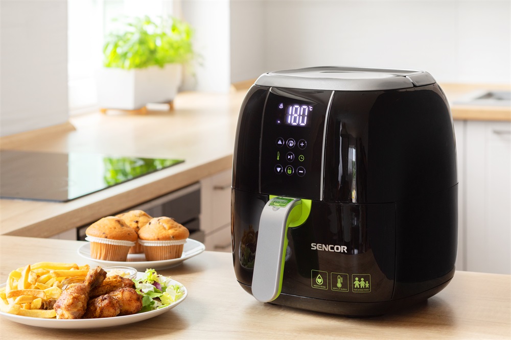 Sencor SFR 5321BK fekete 3 L forrólevegős sütő