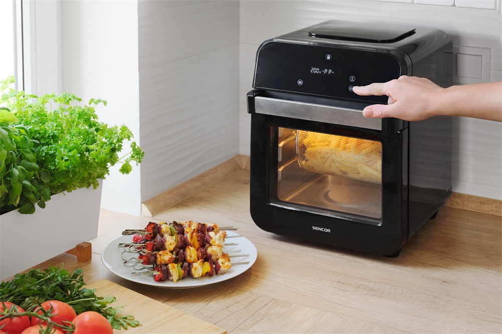 Sencor SFR 5510BK fekete 12 L forrólevegős sütő