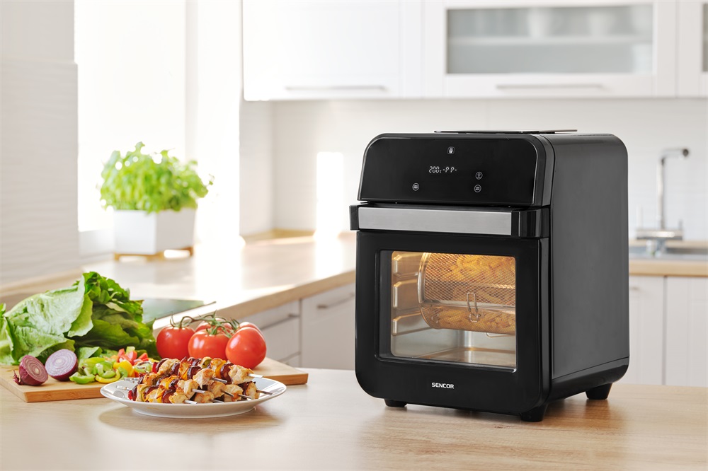 Sencor SFR 5510BK fekete 12 L forrólevegős sütő
