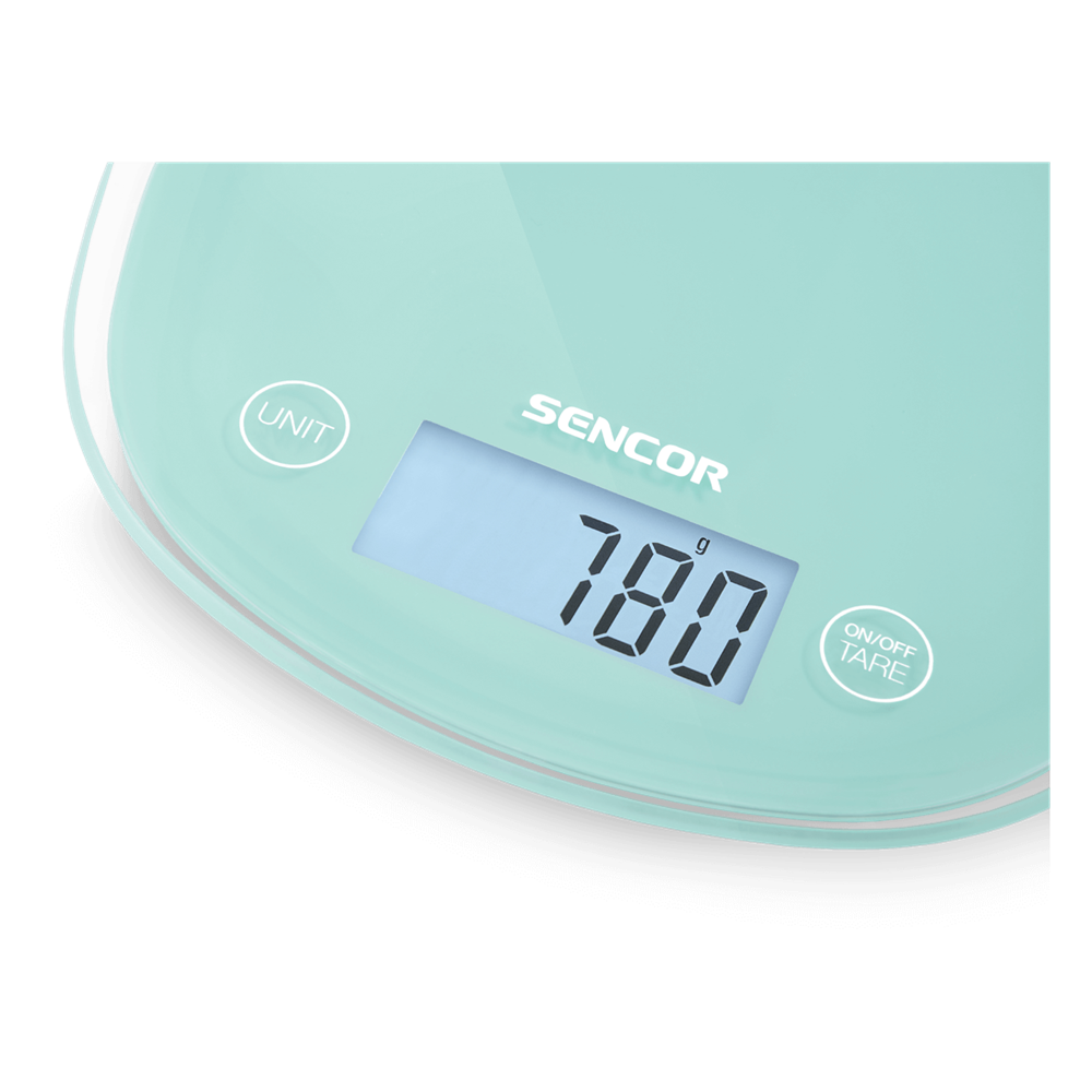 Sencor SKS 31GR pasztell zöldeskék konyhai mérleg