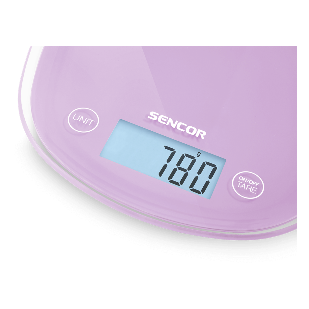 Sencor SKS 35VT pasztell lila konyhai mérleg