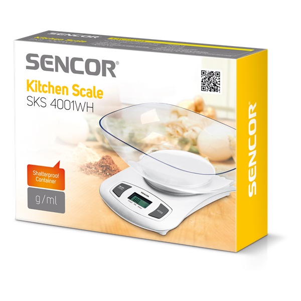 Sencor SKS 4001WH tálas konyhai mérleg (Újszerű)
