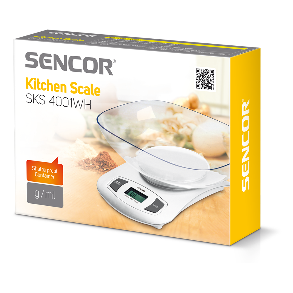 Sencor SKS 4001WH tálas konyhai mérleg (Újszerű)