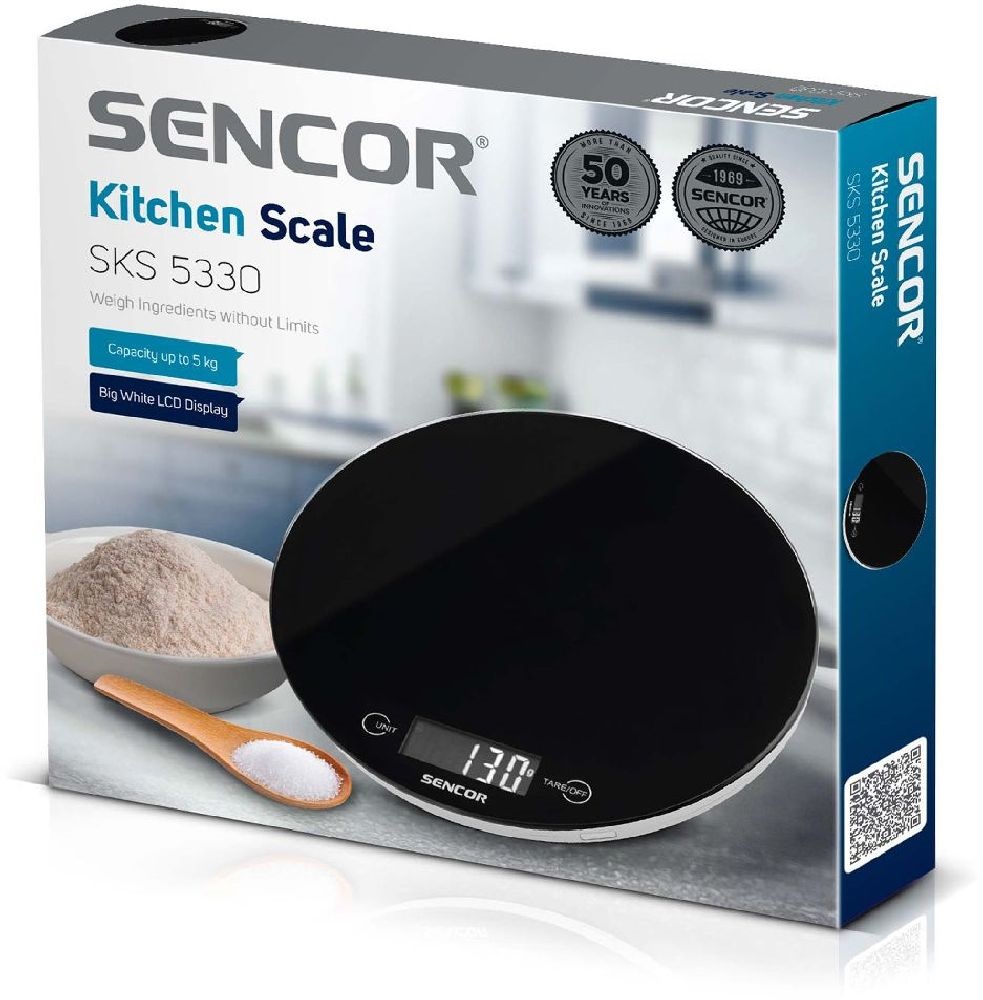 Sencor SKS 5330 fekete konyhai mérleg