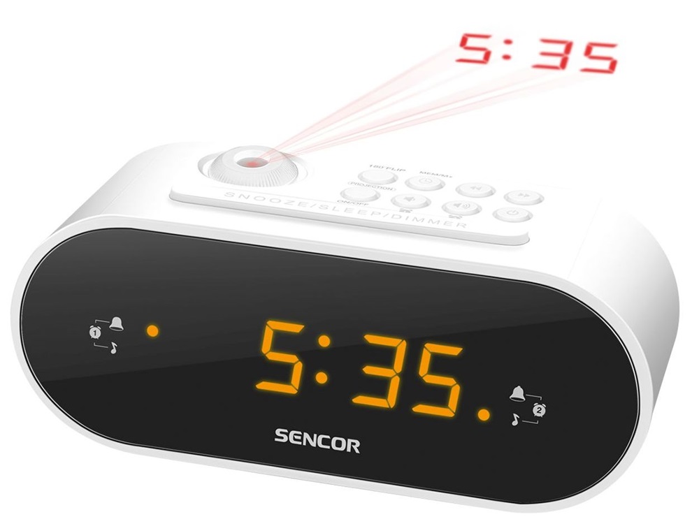 Sencor SRC 3100 W fehér kivetítős rádiós ébresztőóra