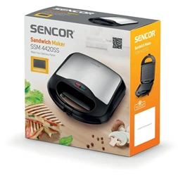 Sencor SSM 4420SS inox-fekete grill/panini - szendvicssütő