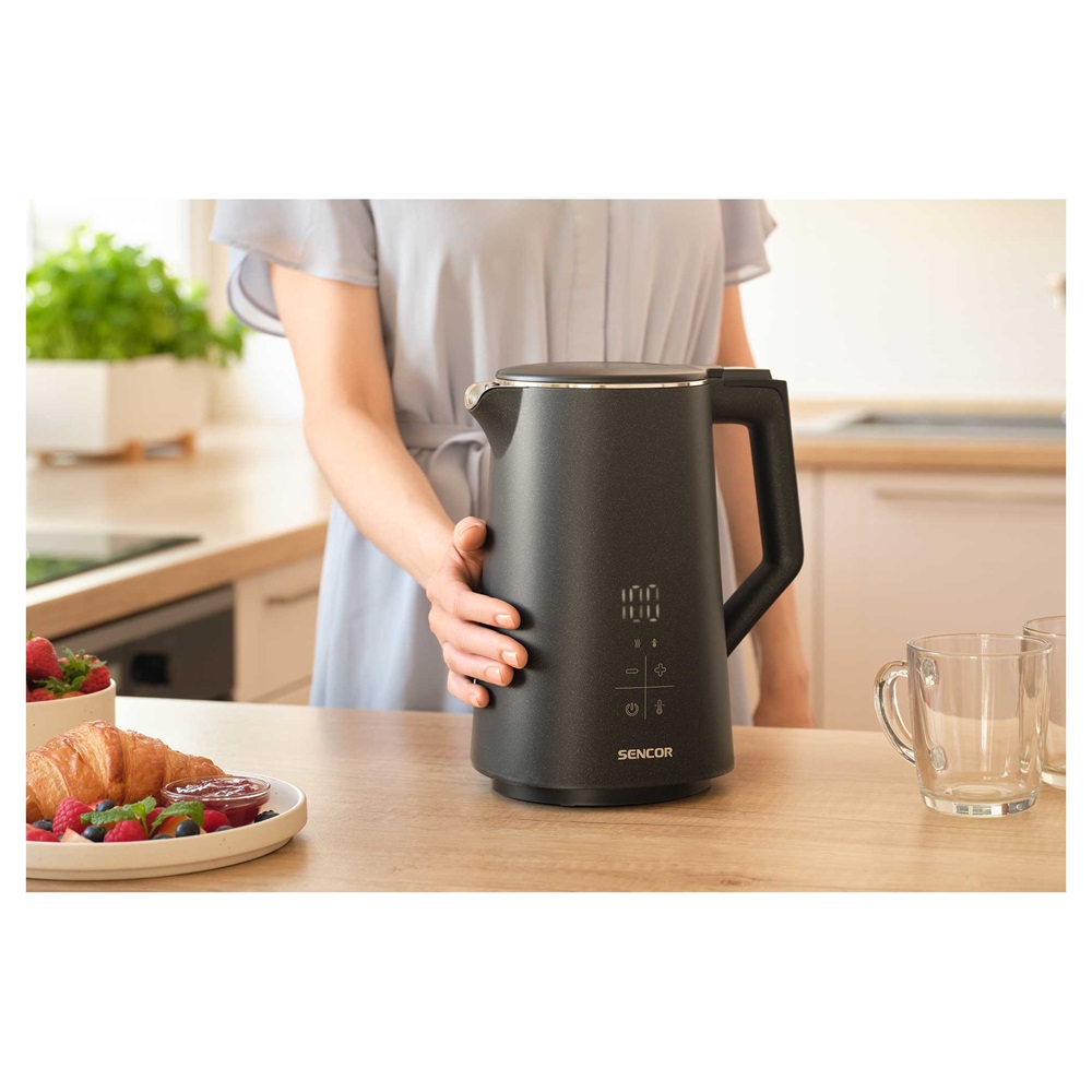Sencor SWK 0600BK 1,7L-es fekete hőfokszabályzós vízforraló