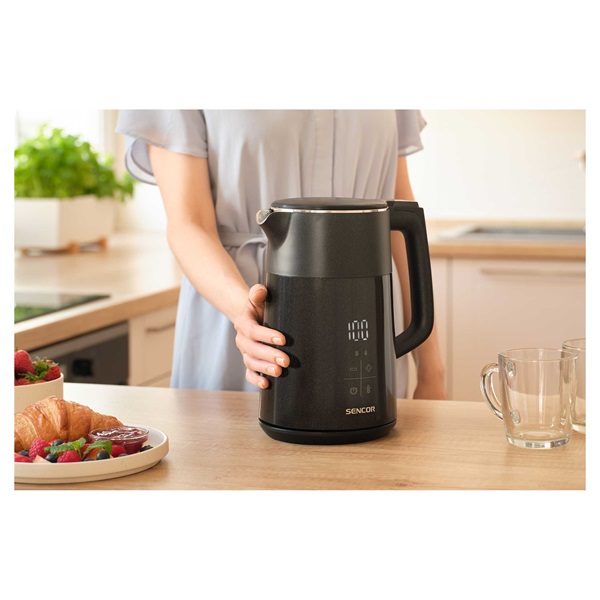 Sencor SWK 0610BK 1,7L-es fekete hőfokszabályzós vízforraló
