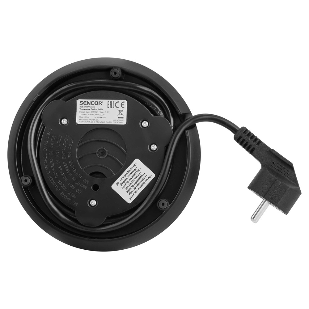 Sencor SWK 0610BK 1,7L-es fekete hőfokszabályzós vízforraló