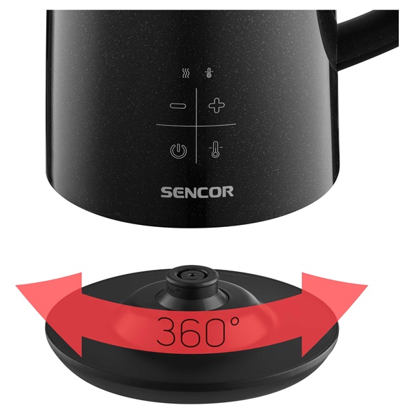 Sencor SWK 0610BK 1,7L-es fekete hőfokszabályzós vízforraló