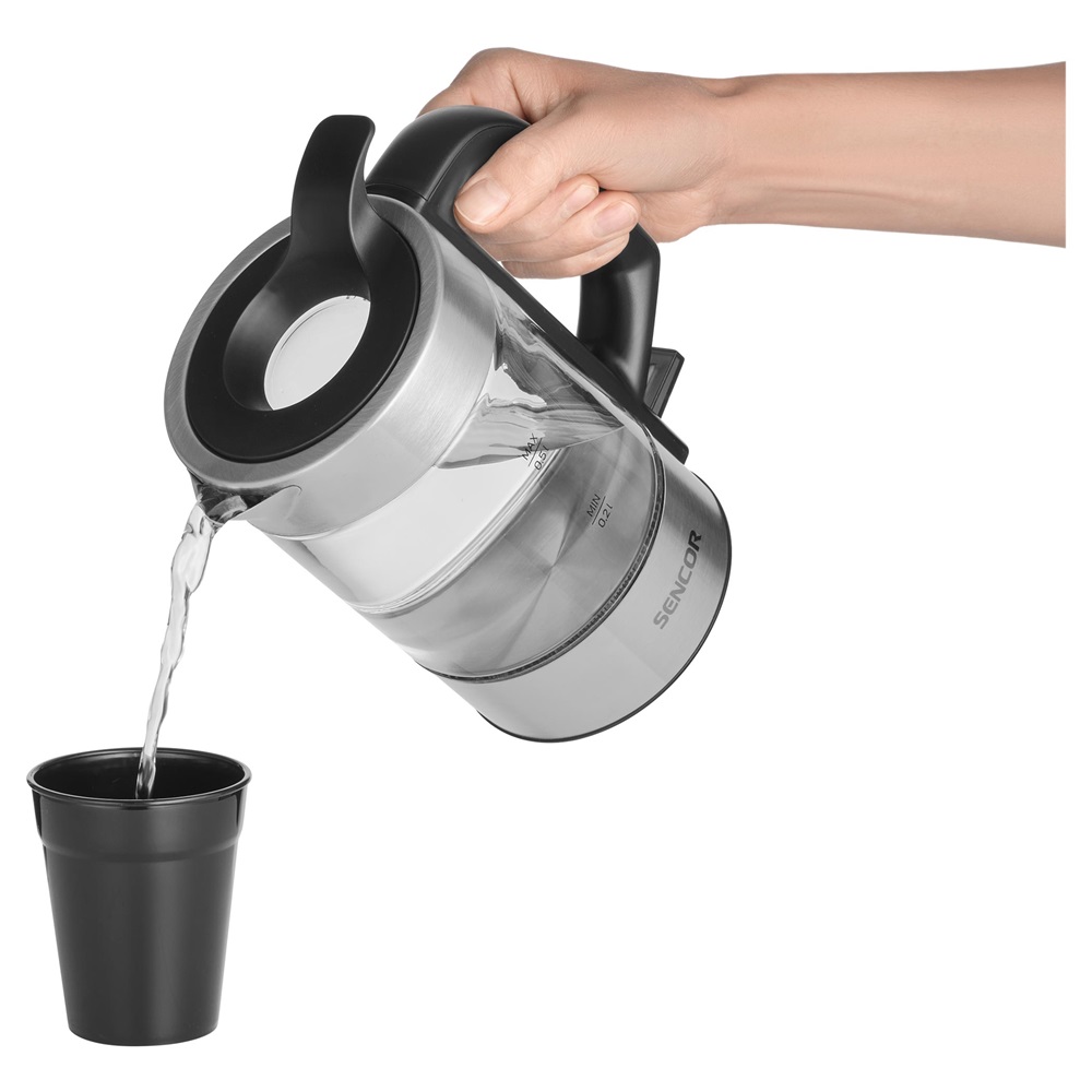 Sencor SWK 160SS 0,5L-es ezüst utazó vízforraló