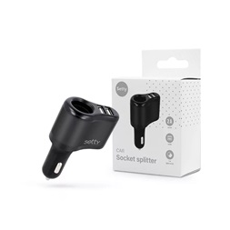 Setty SE821454 10W 2xUSB fekete szivargyújtós töltő adapter