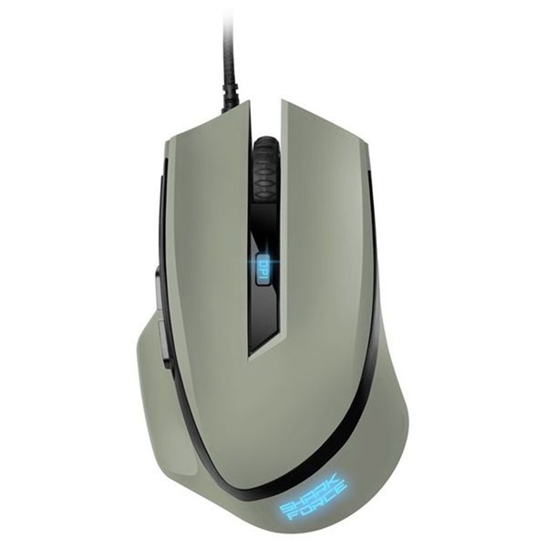 Sharkoon SHARK FORCE II Grey (optikai; 4200DPI; Pixart PMW3519 chip; harisnyázott kábel) szürke gamer egér
