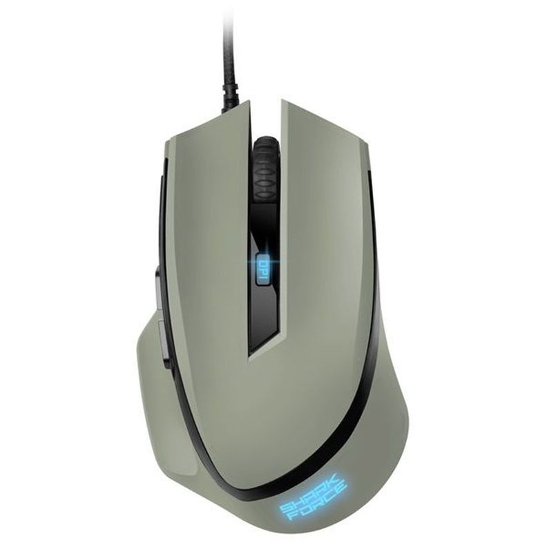 Sharkoon SHARK FORCE II Grey (optikai; 4200DPI; Pixart PMW3519 chip; harisnyázott kábel) szürke gamer egér